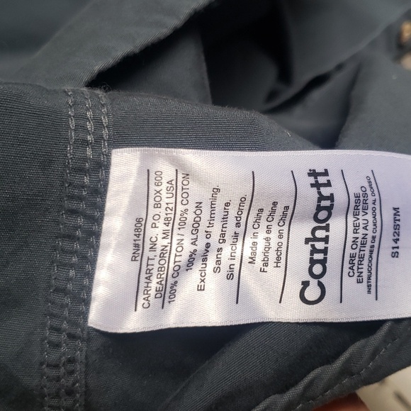 Carhartt long sleeve blue/gray button down work casual mens shirt size XL - Picture 6 of 6